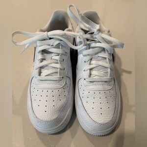 Nike Air Force 1 Big Kids Shoes White Black Size 6Y